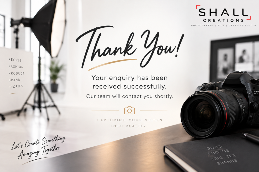Thank you for contacting Shall Creations photography studio in Delhi