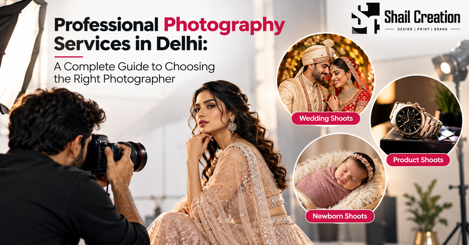 Professional photography services in Delhi for wedding, product and newborn shoots