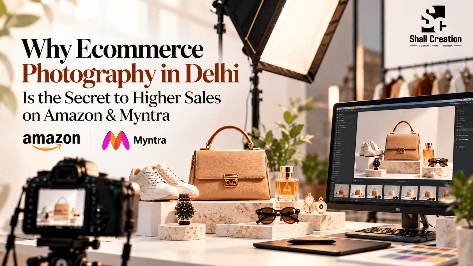 Ecommerce photography in Delhi for Amazon and Myntra product listings by Shall Creation.