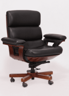 Brown leather recliner office chair – furniture product photography