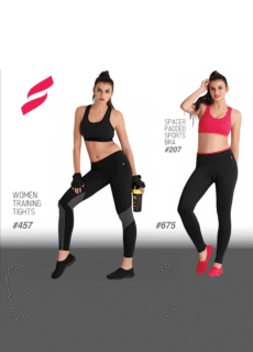 Two models in sports bras and leggings, alternate pose – activewear catalogue shoot